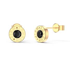 Charmisma Onyx 18ct Gold Vermeil Dainty Stud Earrings