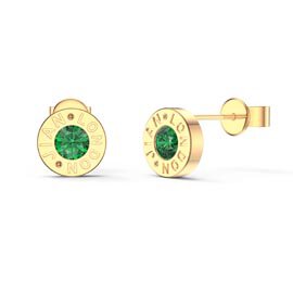 Charmisma Emerald 18ct Gold Vermeil Dainty Stud Earrings