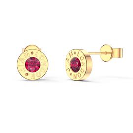 Charmisma Ruby 18ct Gold Vermeil Dainty Stud Earrings