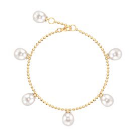 Venus Pearl 18ct Gold Vermeil Drop Bracelet
