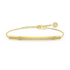 Unity White Sapphire 18ct Gold Vermeil Line Bracelet
