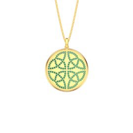 Charmisma Emerald Celtic Knot 18ct Gold Vermeil Large Round Locket