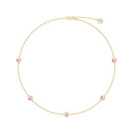Pink Pearl By the Yard 18ct Gold Vermeil Choker Necklace