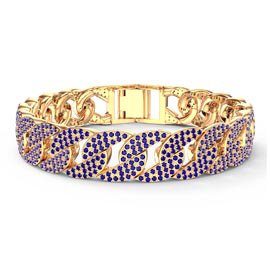 Infinity Sapphire 18ct Gold Vermeil Pave Link Bracelet