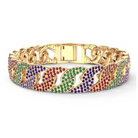 Infinity Rainbow 18ct Gold Vermeil Pave Link Bracelet