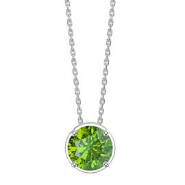 Eternity 1.0ct Solitaire Peridot Platinum plated Silver Pendant