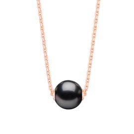 Tahitian pearl 18ct Rose Gold Floating adjustable Necklace