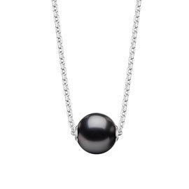 Tahitian pearl 18ct White Gold Floating adjustable Necklace