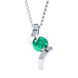 Combinations Emerald Round Silver Pendant