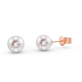 Venus Freshwater Pearl 18ct Rose Gold Vermeil Stud Earrings 5.5 to 6.0m