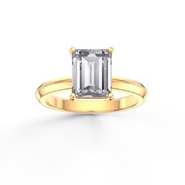 Unity 2ct Moissanite Emerald Cut Solitaire 18ct Yellow Gold Proposal Ring
