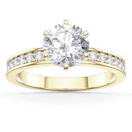 Unity 1ct White Sapphire 9ct Yellow Gold Channel Set Proposal Ring