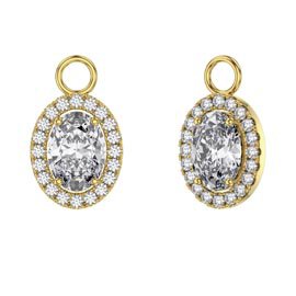 Eternity 1.5ct White Sapphire Oval Halo 18ct Gold Vermeil Interchangeable Earring Drops