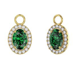 Eternity 1.5ct Emerald Oval Halo 18ct Gold Vermeil Interchangeable Earring Drops