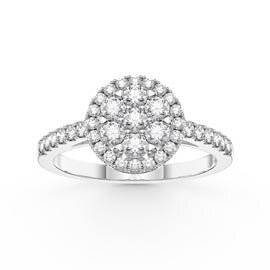 Stardust Lab Diamond Halo 9ct White Gold Engagement Ring