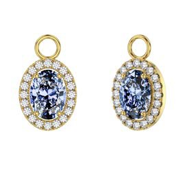 Eternity 1.5ct Aquamarine Oval Halo 18ct Gold Vermeil Interchangeable Earring Drops