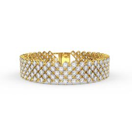 Eternity Five Row White Sapphire 18ct Gold Vermeil Tennis Bracelet