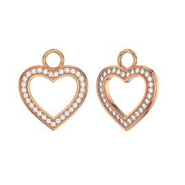 Moissanite Heart 18ct Rose Gold Vermeil Interchangeable Earring Drops