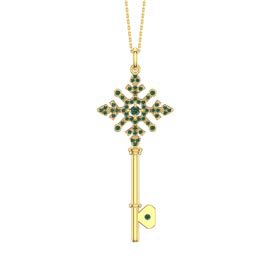 Emerald Snowflake 18ct Gold Vermeil Key Pendant