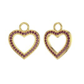Ruby Heart 18ct Gold Vermeil Interchangeable Earring Drops