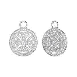 Moissanite Celtic Knot Platinum plated Silver Interchangeable Earring Drops