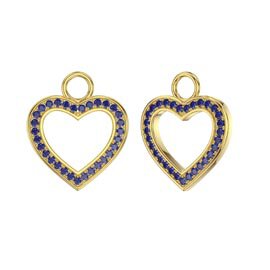 Sapphire Heart 18ct Gold Vermeil Interchangeable Earring Drops