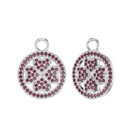 Ruby Clover Platinum plated Silver Interchangeable Earring Drops