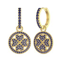 Sapphire Clover 18ct Gold Vermeil Interchangeable Sapphire Hoop Drop Set