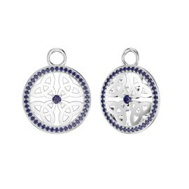 Sapphire Trinity Platinum plated Silver Interchangeable Earring Drops