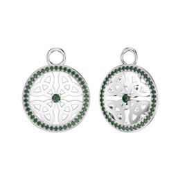 Emerald Trinity Platinum plated Silver Interchangeable Earring Drops