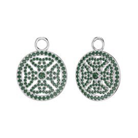 Emerald Celtic Knot Platinum plated Silver Interchangeable Earring Drops