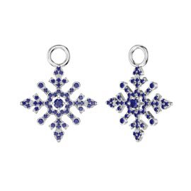 Sapphire Snowflake Platinum plated Silver Interchangeable Earring Drops
