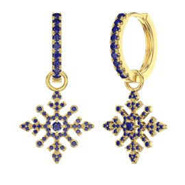Sapphire Snowflake 18ct Gold Vermeil Interchangeable Sapphire Hoop Drop Set