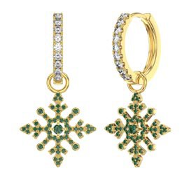 Emerald Snowflake 18ct Gold Vermeil Interchangeable Hoop Drop Set