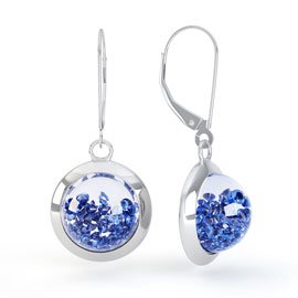 Sapphire Dome 2ct Blue Sapphire 18ct White Gold Earrings