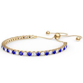 Eternity Sapphire 18ct Gold Vermeil Fiji Friendship Tennis Bracelet