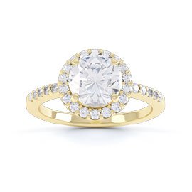 Eternity 1ct Moissanite Halo 18ct Yellow Gold Engagement Ring