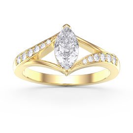 Unity Marquise Moissanite 9ct Yellow Gold Engagement Ring