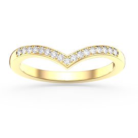 Unity Wishbone Moissanite 18ct Yellow Gold Wedding Ring