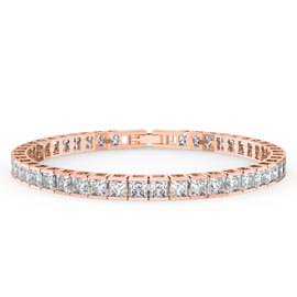 Princess CZ Diamond 18ct Rose Gold Vermeil Tennis Bracelet
