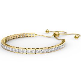 Princess Diamond CZ Gold plated Silver Fiji Friendship Tennis Bracelet