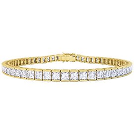 Princess 7.95ct GH SI Diamond 18ct Yellow Gold Tennis Bracelet
