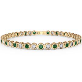 Infinity Emerald CZ 18ct Gold finished Tennis Bracelet