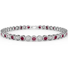 Infinity Ruby Platinum plated Silver Tennis Bracelet
