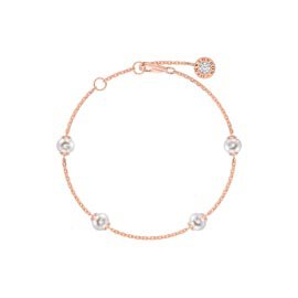 Pearl and Diamond By the Yard 18ct Rose Gold Bracelet