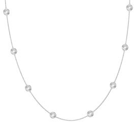 White Sapphire By the Yard Platinum plated Silver Necklace
