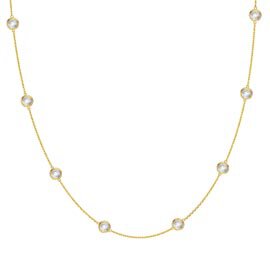 White Sapphire By the Yard 18ct Gold Vermeil Necklace