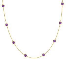 Amethyst By the Yard 18ct Gold Vermeil Necklace