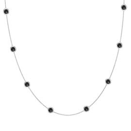 Onyx By the Yard Platinum plated Silver Necklace