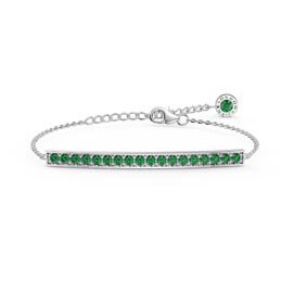 Eternity Emerald Platinum plated Silver Line Bracelet
